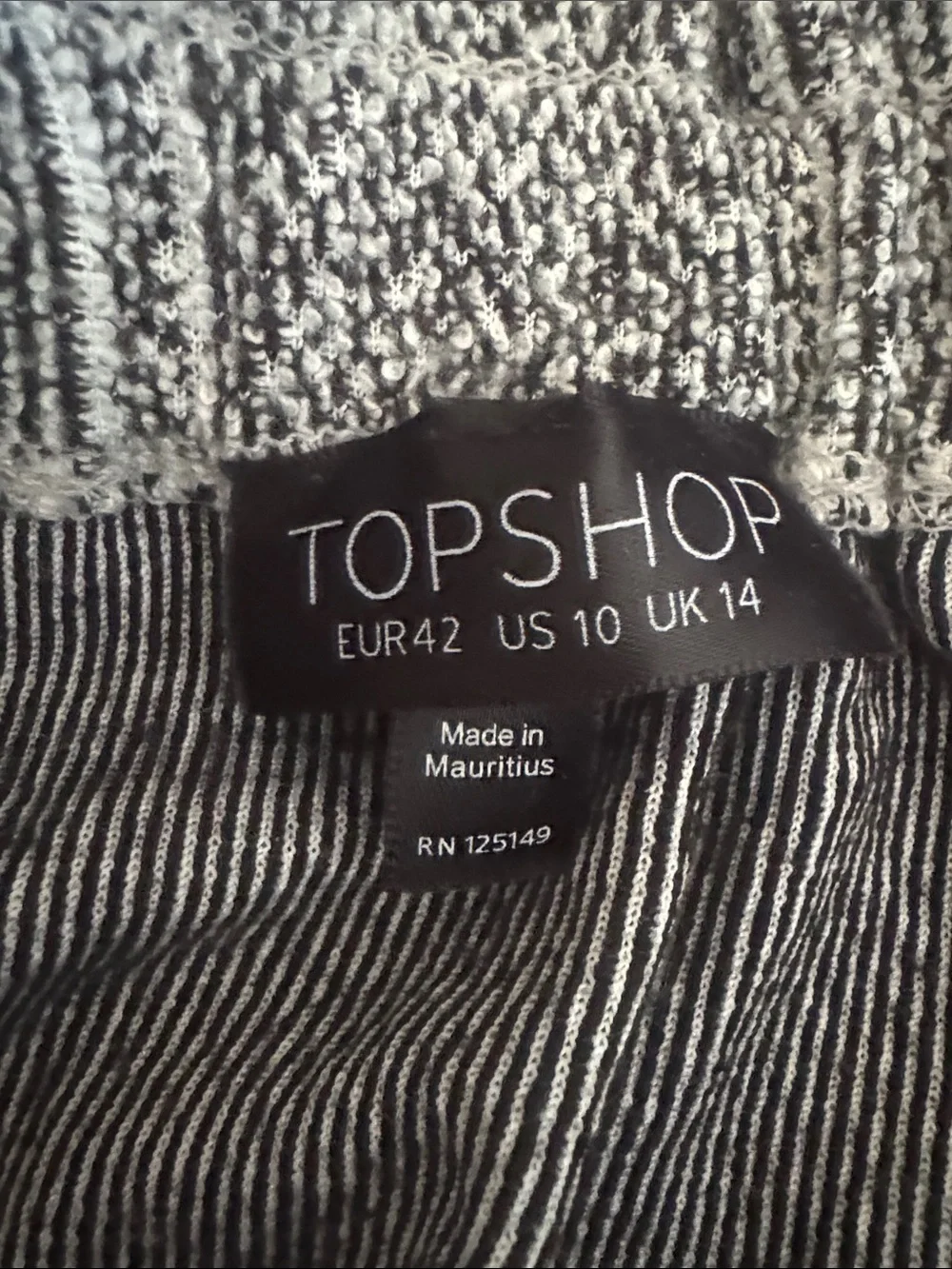 Topshop Paperbag Mini Skirt Gray Black Creme Textured Plaid Pull-On Skirt 10